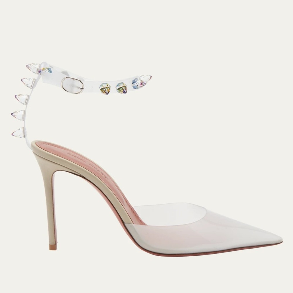 AMINA MAUDDI Julia Clear Embellished Stiletto Pumps